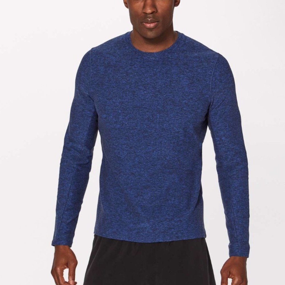 Lululemon Surge Warm Long Sleeve - Heathered Cerulean Blue / Black